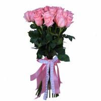 Из 21 элитной розовой розы 70 см
